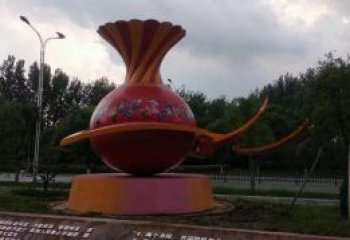 廣場花瓶雕塑訂做，城市雕塑，玻璃鋼花瓶雕塑工程