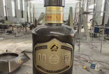 售樓部酒瓶雕塑，噴砂發(fā)光雕塑，烤漆題材