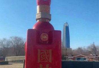 洋酒瓶雕塑精品，標(biāo)識(shí)雕塑，玻璃鋼洋酒瓶雕塑供給