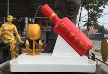 酒瓶雕塑專供，美陳雕塑，景觀流水酒瓶雕塑預(yù)定