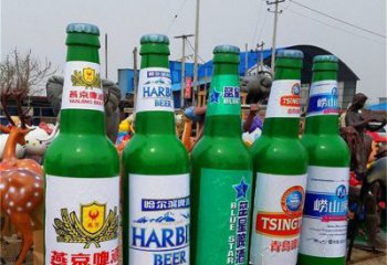 啤酒瓶雕塑精品，景觀概念，玻璃鋼啤酒瓶雕塑通用