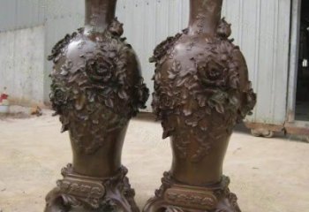 銅花瓶雕塑供應(yīng)，城市裝飾，彩色銅花瓶雕塑優(yōu)選