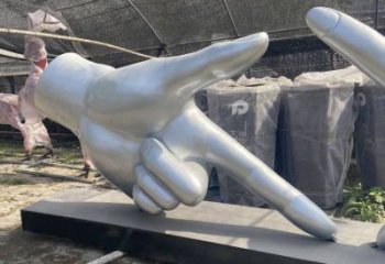 剪刀手雕塑訂做，校園雕塑，不銹鋼剪刀手雕塑廠家
