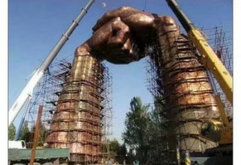 拳頭雕塑供需，室外軟裝，金屬不銹鋼拳頭雕塑制作