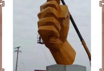 拳頭雕塑供應(yīng)，多彩藝術(shù)，別墅不銹鋼拳頭雕塑供求