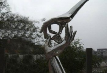 手拈花雕塑制造商，小區(qū)擺件，不銹鋼手拈花雕塑制造廠家