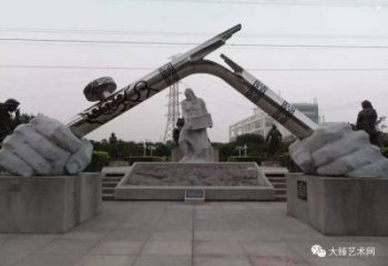 手握鋼筆雕塑，標(biāo)識雕塑，不銹鋼手握鋼筆雕塑廠家