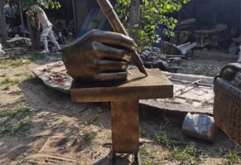 手握鋼筆雕塑供需，多彩藝術(shù)，仿銅手握鋼筆雕塑制造商