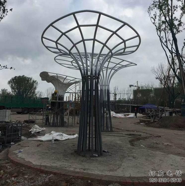 遮陽樹雕塑制造，鏤空雕塑，不銹鋼遮陽樹雕塑廠家