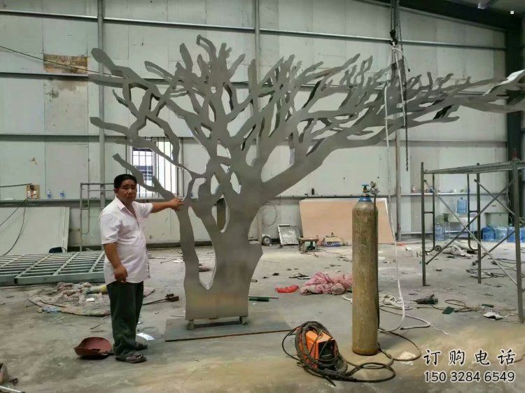 抽象鏤空樹雕塑，小區(qū)雕塑，鏤空剪紙樹雕塑廠家