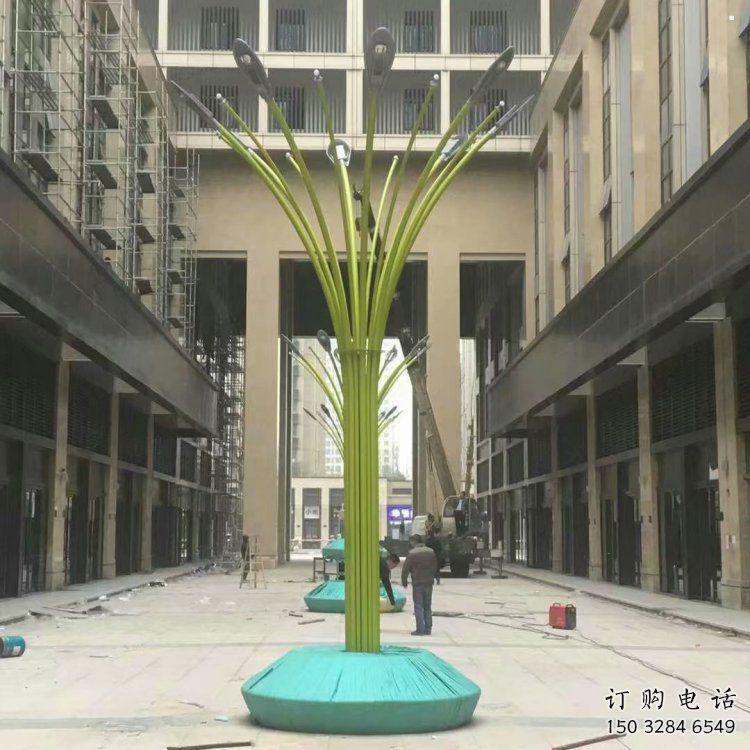 燈光樹雕塑承接，美陳雕塑，燈光蘑菇樹雕塑定制廠家