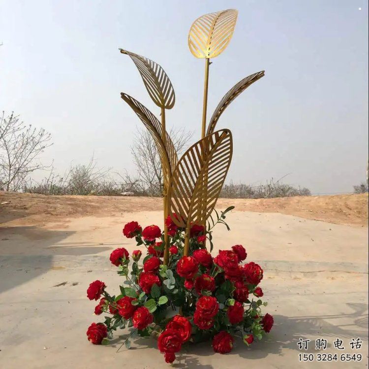 芭蕉葉雕塑定價(jià)，拉絲工藝，不銹鋼芭蕉葉雕塑制作