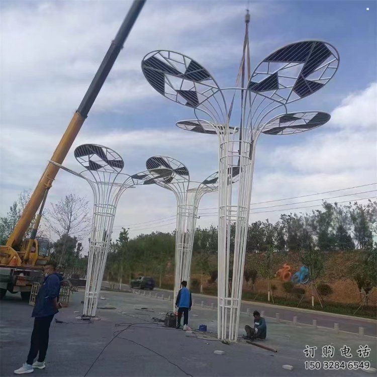 芭蕉葉雕塑精選，景區(qū)雕塑，不銹鋼芭蕉葉雕塑提供