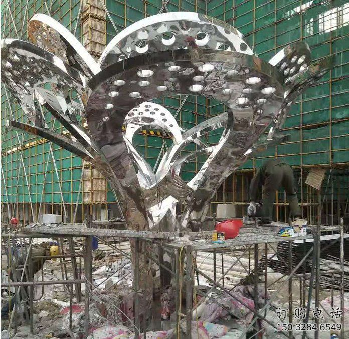 鏡面樹葉雕塑展品，花園小品，鏡面不銹鋼樹葉雕塑優(yōu)選