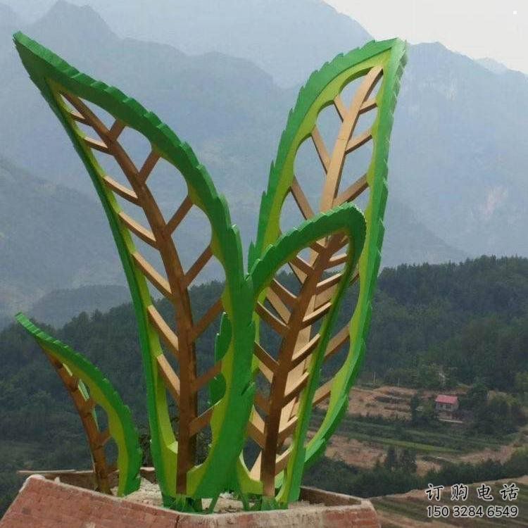 樹(shù)葉雕塑定做，公園小品，戶外烤漆樹(shù)葉雕塑廠家