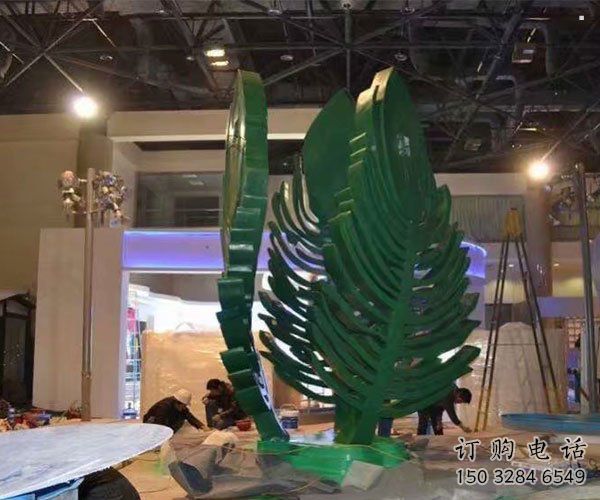 樹葉雕塑定制，城市裝飾，鐵藝樹葉雕塑廠家承接