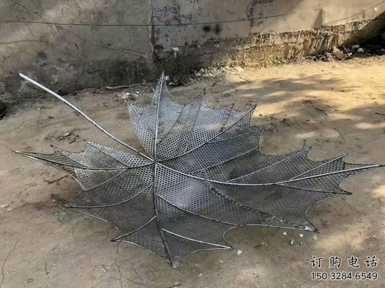 樹葉雕塑生產商，彩鋼制作，大型鐵藝樹葉雕塑定做