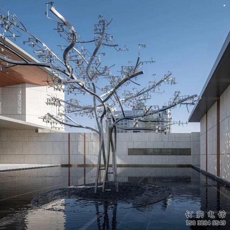 風(fēng)鈴樹雕塑通用，鍛造工藝，不銹鋼風(fēng)鈴樹雕塑通用