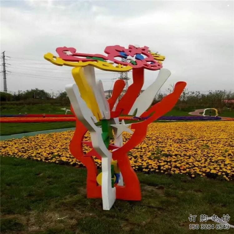花樹雕塑廠家，標識雕塑，不銹鋼花樹雕塑選用