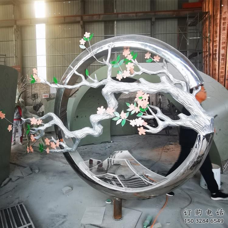 梅花樹(shù)雕塑廠家，花園小品，不銹鋼梅花樹(shù)雕塑精選
