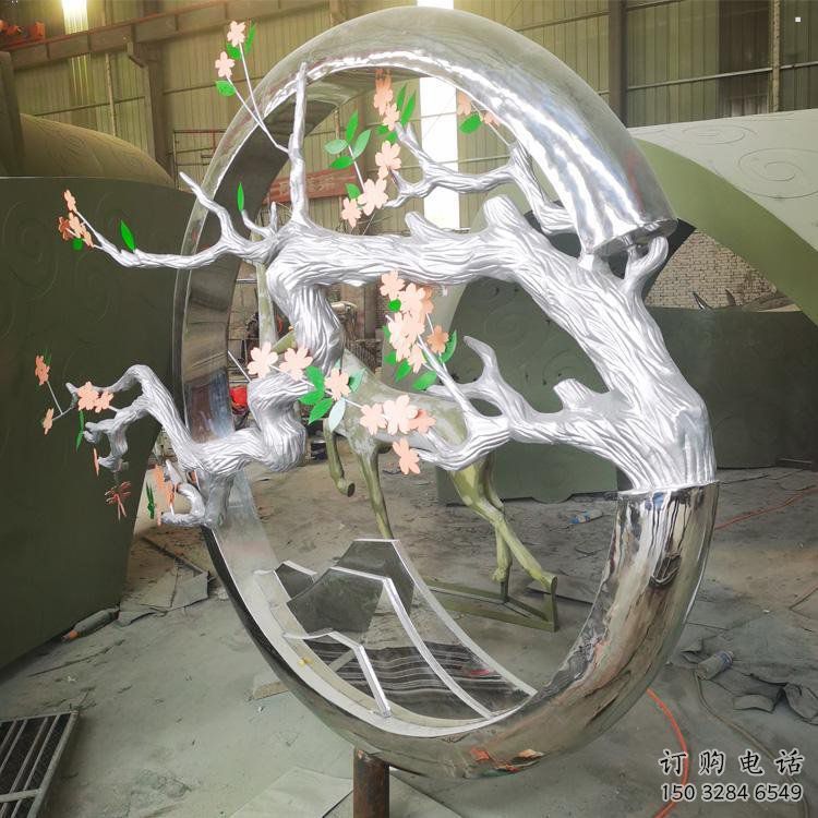 梅花樹雕塑選定，美陳雕塑，不銹鋼梅花樹雕塑工廠
