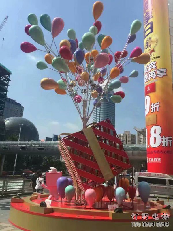 氣球樹雕塑定價，景區(qū)雕塑，玻璃鋼氣球樹雕塑生產(chǎn)商