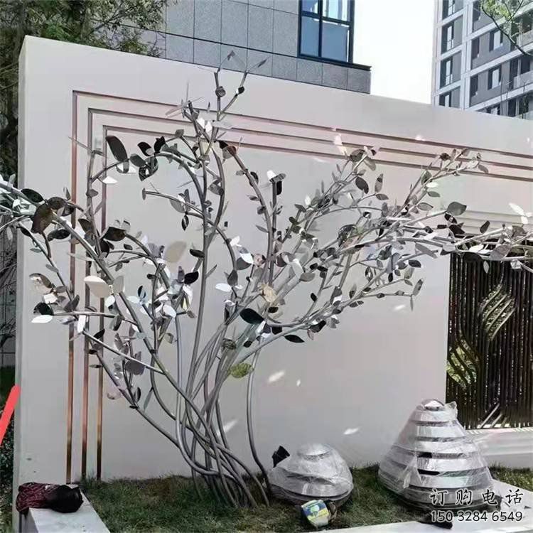 楓樹雕塑優(yōu)選，白鋼構(gòu)件，不銹鋼楓樹雕塑工程
