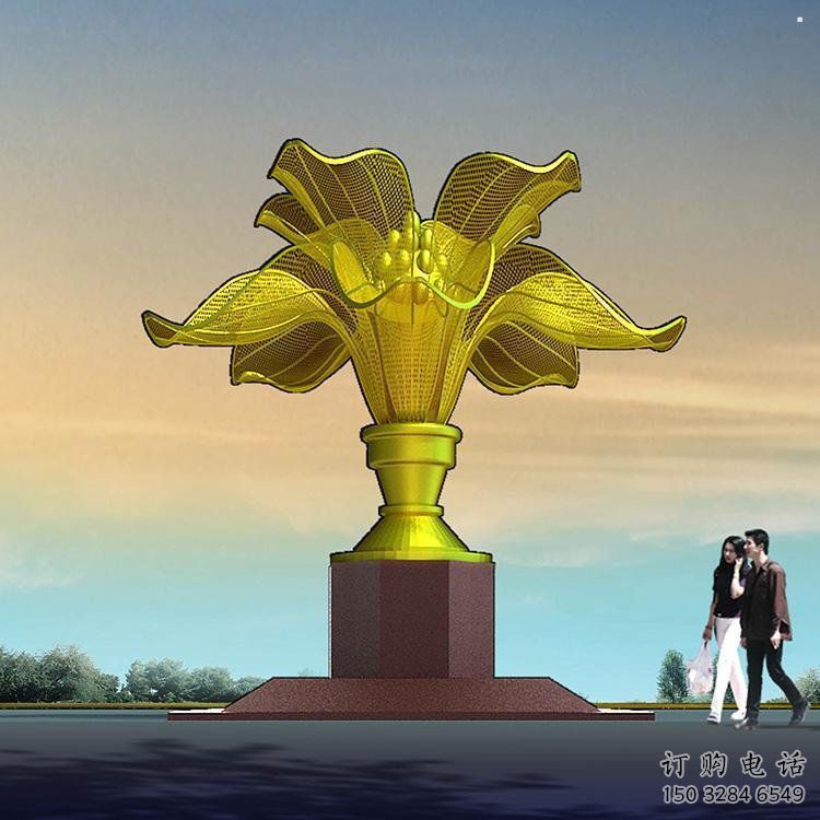 發(fā)財樹雕塑服務商，街道標識，發(fā)財樹雕塑定制廠家