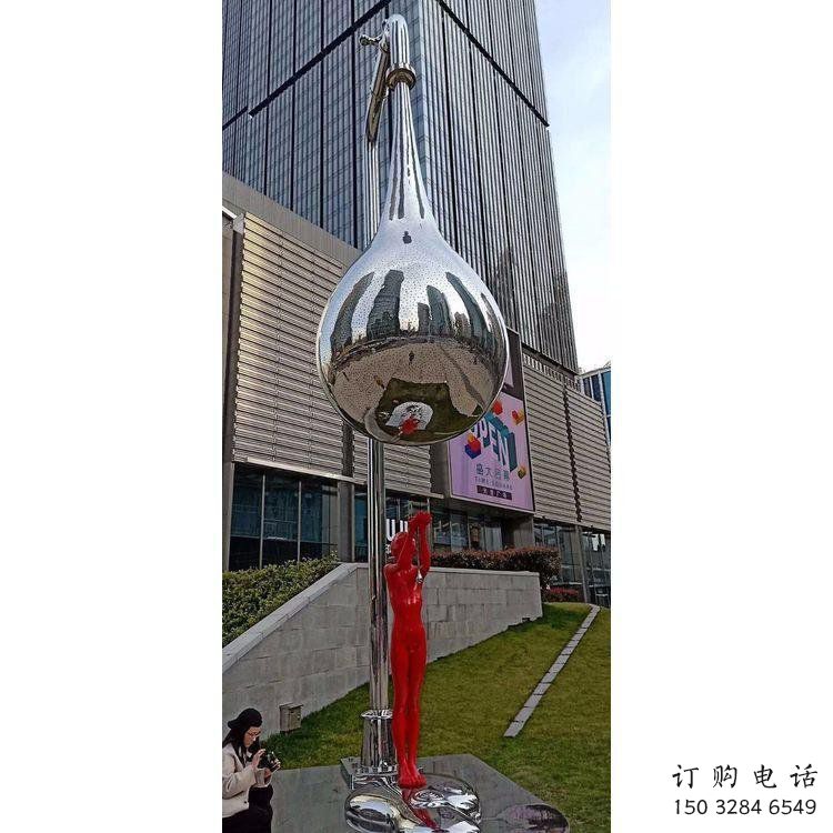 水滴雕塑供需，廣場雕塑，不銹鋼鏡面水滴雕塑選用
