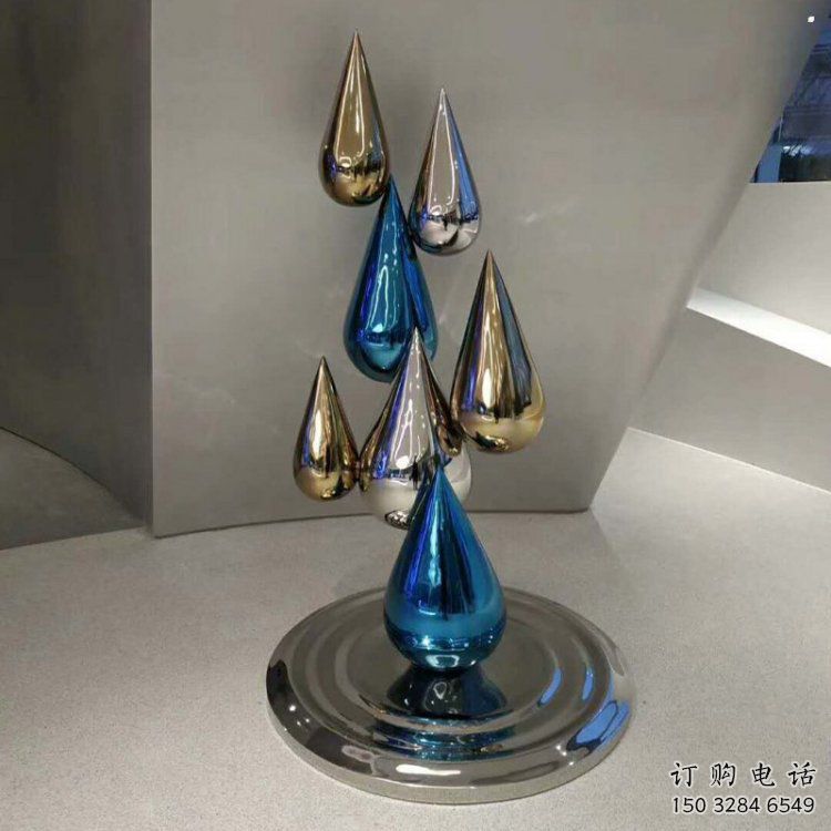 淚滴雕塑展品，小區(qū)雕塑，不銹鋼淚滴雕塑精選