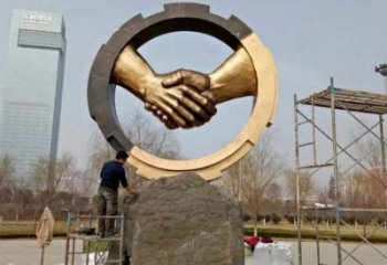 握手雕塑批發(fā)，景觀雕塑，不銹鋼握手雕塑制作承接