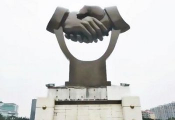 握手雕塑定價(jià)，室外雕塑，不銹鋼握手雕塑廠家精品