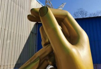 握手雕塑精選，街景小品，不銹鋼握手雕塑指用廠家