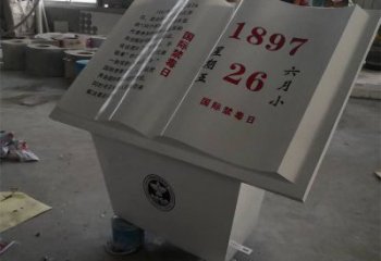 現(xiàn)代書籍雕塑承接，歐式風格，校園玻璃鋼書籍雕塑制作