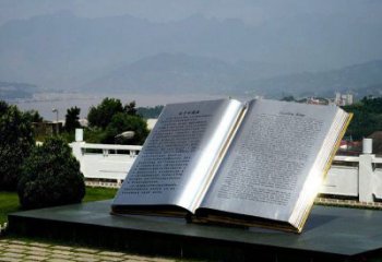 書本雕塑通用，花園小品，廣場不銹鋼書本雕塑制作