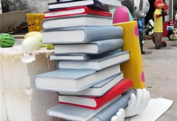 疊書雕塑廠家，彩鋼制作，不銹鋼疊書雕塑廠家