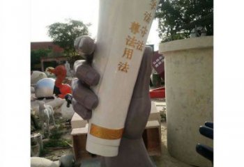 手卷雕塑異型廠家，城市裝飾，玻璃鋼手卷雕塑定做