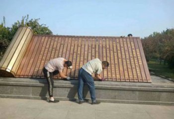 書卷雕塑，仿古景觀雕塑，仿古擺件