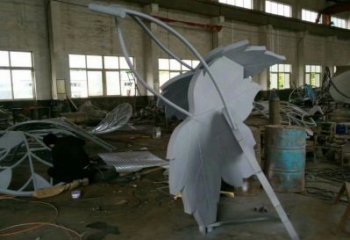 楓葉雕塑承接，鍛造工藝，不銹鋼楓葉雕塑訂做