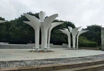 遮陽(yáng)樹雕塑展品，室外軟裝，不銹鋼遮陽(yáng)樹雕塑訂做