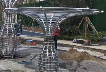 遮陽樹雕塑，彩鋼制作，景觀鏤空遮陽樹雕塑優(yōu)價(jià)