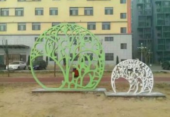 鏤空樹(shù)雕塑選定，美陳雕塑，現(xiàn)代鏤空剪紙樹(shù)雕塑優(yōu)選