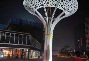 傘樹雕塑定價，景觀雕塑，園林鏤空傘樹雕塑廠家