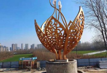 鏤空樹葉雕塑定價，廣場雕塑，烤漆樹葉雕塑優(yōu)價