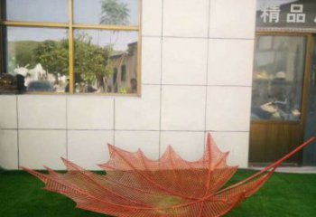鏤空樹葉雕塑制造，藝術擺件，鐵藝樹葉雕塑訂做廠家