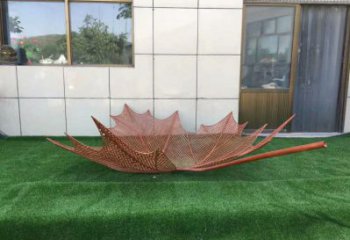 鏤空樹葉雕塑制作，美陳雕塑，鐵藝樹葉雕塑觀賞型