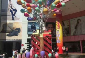 氣球樹雕塑廠家，圓雕體系，玻璃鋼氣球樹雕塑選定