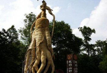 人參雕塑定制，標(biāo)識雕塑，戶外景觀人參樹雕塑指用