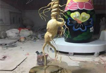 人參雕塑通用，彩鋼制作，景觀人參樹雕塑指用