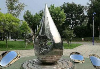 水滴雕塑供應(yīng)，校園雕塑，不銹鋼水滴雕塑廠家供求